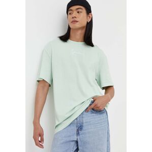 Bavlněné tričko Karl Kani zelená barva, s aplikací
