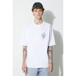 Bavlněné tričko Guess Originals bílá barva, s potiskem