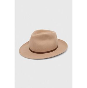 Vlněný klobouk Coccinelle béžová barva, vlněný