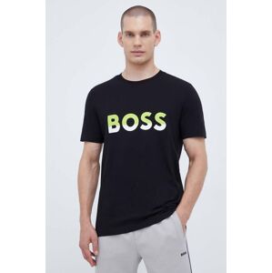 Bavlněné tričko BOSS BOSS ATHLEISURE černá barva, s potiskem