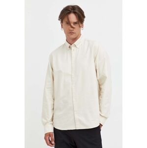 Košile Les Deux pánská, béžová barva, regular, s límečkem button-down