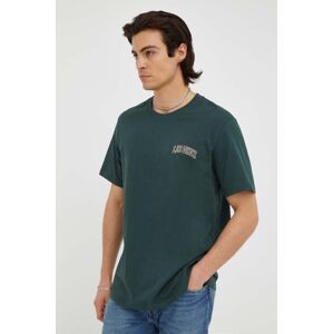 Bavlněné tričko Les Deux zelená barva, s potiskem