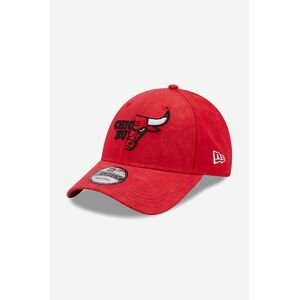 Bavlněná baseballová čepice New Era Washed Pack 940 Bulls červená barva, s aplikací, 60240445-red