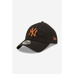 Bavlněná baseballová čepice New Era černá barva, s aplikací, 60240629-black