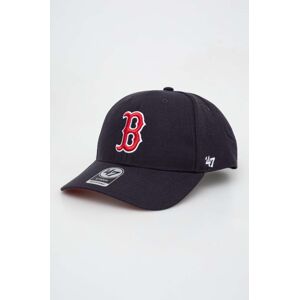 Bavlněná baseballová čepice 47brand MLB Boston Red Sox tmavomodrá barva, s aplikací
