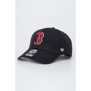 Čepice s příměsí vlny 47brand MLB Boston Red Sox tmavomodrá barva, s aplikací