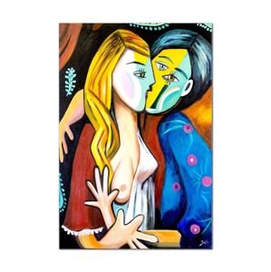 Reprodukce malovaná olejem Pablo Picasso, Polibek, 60 x 90 cm