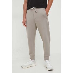 Kalhoty Emporio Armani pánské, šedá barva, jogger