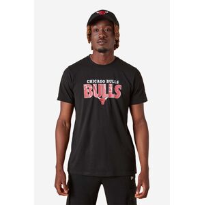Bavlněné tričko New Era NBA Infill Tee Bulls černá barva, s potiskem, 13083891-black