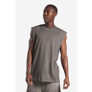 Bavlněné tričko Reebok Basketball Court Top Bi-Dye šedá barva, IA2518-grey