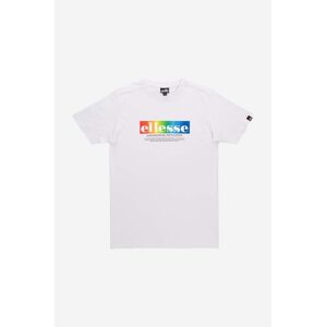 Bavlněné tričko Ellesse bílá barva, s potiskem, SHR17634-WHITE