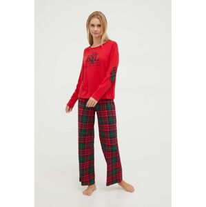 Pyžamo Lauren Ralph Lauren červená barva