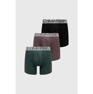 Boxerky Calvin Klein Underwear 3-pack pánské, tyrkysová barva