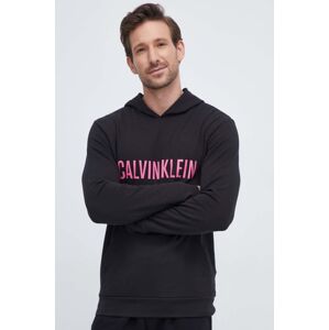 Mikina Calvin Klein Underwear černá barva, s kapucí, s potiskem