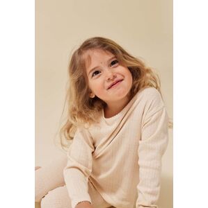 Dětská bavlněná košile s dlouhým rukávem Konges Sløjd béžová barva