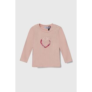 Kojenecké tričko s dlouhým rukávem Pinko Up růžová barva