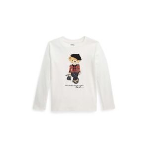 Dětská bavlněná košile s dlouhým rukávem Polo Ralph Lauren bílá barva