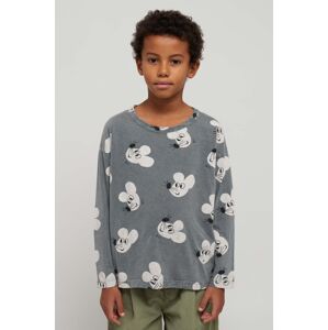 Dětská bavlněná košile s dlouhým rukávem Bobo Choses šedá barva