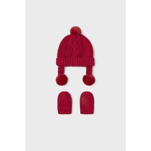 Čepice a dětské rukavice Mayoral Newborn červená barva