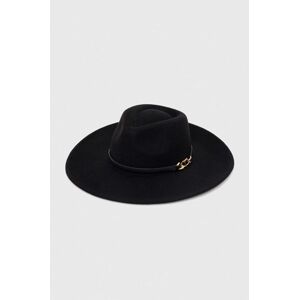 Vlněný klobouk Twinset černá barva, vlněný