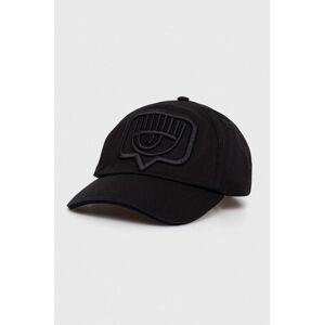 Bavlněná baseballová čepice Chiara Ferragni černá barva, s aplikací