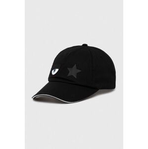 Bavlněná baseballová čepice Chiara Ferragni černá barva, s potiskem