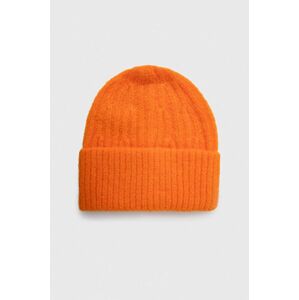 Čepice z vlněné směsi American Vintage oranžová barva