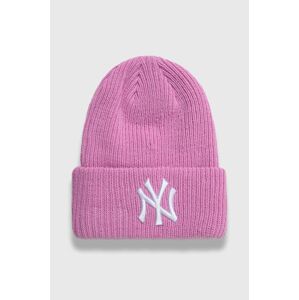 Čepice New Era růžová barva, z husté pleteniny, NEW YORK YANKEES