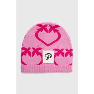 Dětska čepice Pinko Up růžová barva, z tenké pleteniny