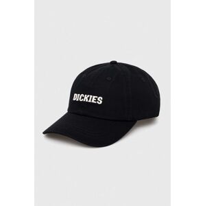 Bavlněná baseballová čepice Dickies černá barva, s aplikací