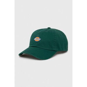 Bavlněná baseballová čepice Dickies zelená barva, s aplikací
