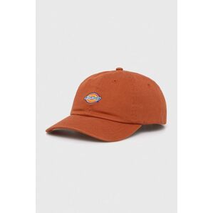Bavlněná baseballová čepice Dickies hnědá barva, s aplikací