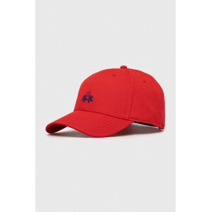 Bavlněná baseballová čepice La Martina červená barva, s aplikací