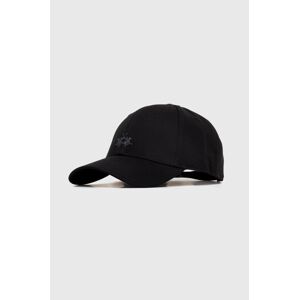 Bavlněná baseballová čepice La Martina černá barva, s aplikací