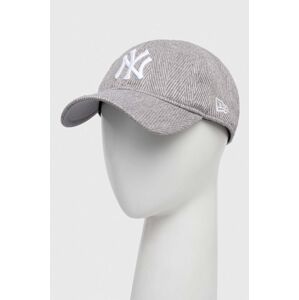 Čepice s vlněnou směsí New Era šedá barva, s aplikací, NEW YORK YANKEES