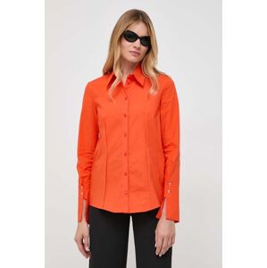 Košile Patrizia Pepe dámská, oranžová barva, regular, s klasickým límcem