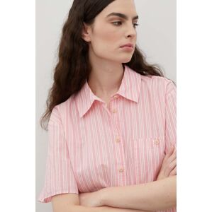 Košile American Vintage růžová barva, relaxed, s klasickým límcem