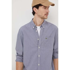 Košile Lacoste tmavomodrá barva, regular, s límečkem button-down