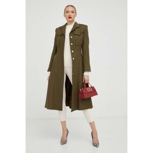 Kabát Elisabetta Franchi dámský, zelená barva, přechodný