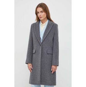 Vlněný kabát Marella Affix šedá barva, přechodný