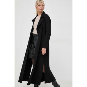 Vlněný kabát Marella černá barva, přechodný
