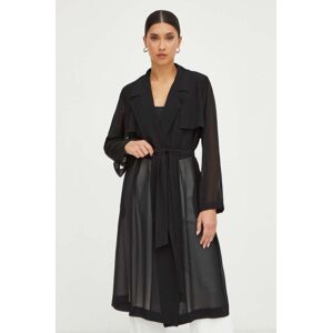 Kabát Marella dámský, černá barva, přechodný, bez zapínání