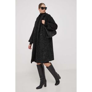 Kabát Deha dámský, černá barva, přechodný, oversize