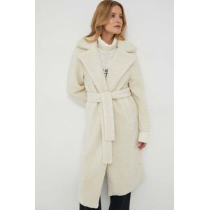 Kabát Sisley dámský, béžová barva, přechodný, oversize
