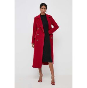 Vlněný kabát Marciano Guess červená barva, přechodný, dvouřadový