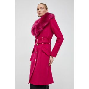 Vlněný kabát Marciano Guess růžová barva, přechodný
