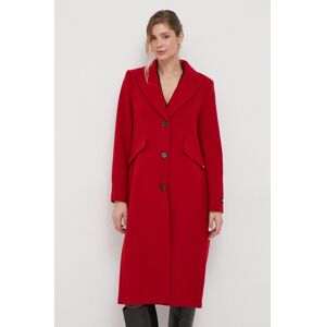 Vlněný kabát Dkny červená barva, přechodný