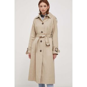 Trench kabát Barbour Marie Showerproof dámský, béžová barva, přechodný, oversize