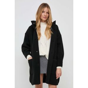Vlněný kabát MAX&Co. černá barva, přechodný, oversize