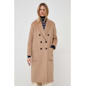 Kabát s příměsí vlny MAX&Co. hnědá barva, přechodný, oversize